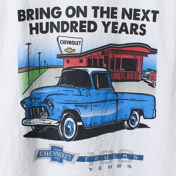 Chevrolet Shirt Mens Medium White Blue Chevy Tee - Picture 5 of 5